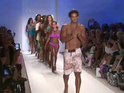 Models walk the runway during the Nicolita swimwear 2012 show Stock Footage