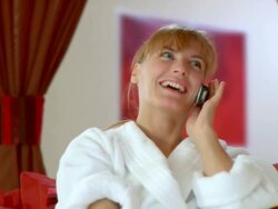 HD: On The Phone At Home Stock Footage