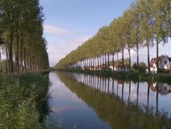 WS View of damme Canal / Damme, Flandres, Belgium Stock Footage