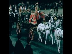 SYND 3 11 77 QUEEN ON WAY TO OPEN PARLIAMENT News Clip