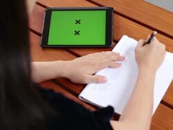 Chroma key in tablet Stock Footage