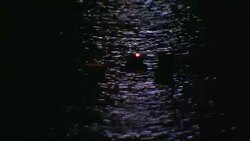 Moonlight shines on a river where diyas float past during Diwali. Stock Footage