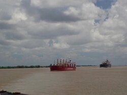 River traffic Stock Footage