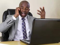Angry businessman on the phone Stock Footage