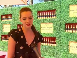 INTERVIEW: Roxane Mesquida on coming out to support Veuve Clicquot... at the 2nd Annual Veuve Clicquot Polo Classic at Pacific Palisades CA. (Footage by WireImage Video/Getty Images Entertainment Video) Stock Footage