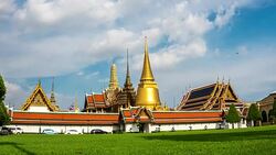 TL WS LD of Wat Phra Kaew Temple famous place in Bangkok, Thailand Stock Footage