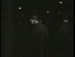 The Berlin Wall being built at night Stock Footage