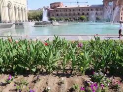 Yerevan, fountains in the Republic square Stock Footage