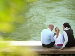 HD: Modern Family Using Tablet In The City Stock Footage