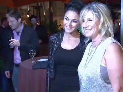 Emmanuelle Chriqui at Arnold Schwarzenegger celebrates the launch of his autobiography, TOTAL RECALL with a party at LA's Mixology101 on 10/5/12 in Los Angeles, CA. Stock Footage