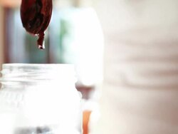 Fresh Organic Cherry Jam Stock Footage