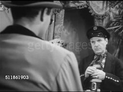 1952: 19th CENTURY GAMBLERS: 'Seaman' looking across table, CU Male's face w/ reflection of cards in sunglasses, 'cheaters'. Instructional Video