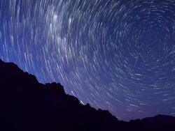 WS T/L View of Startrails, lightnings and polaris / Tinogasta, Catamarca, Argentina Stock Footage