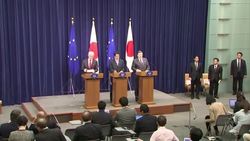 EU leaders meet Japanese PM and confirm their commitment to early conclusion of free trade talks News Clip