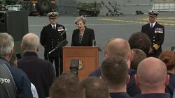 Theresa May Speech RE: HMS Queen Elizabeth Warship News Clip