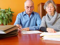 Taxes & Home Finances PM Jib Up Stock Footage