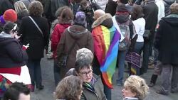 CLEAN : Tens of thousands rally in Paris News Clip