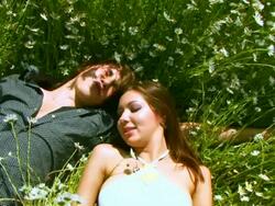 Happy Couple on the Grass Stock Footage