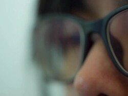 Businesswoman watching trend of Information global Stock Footage