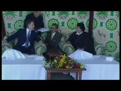 Tony Blair Visits Colonel Gaddafi News Clip