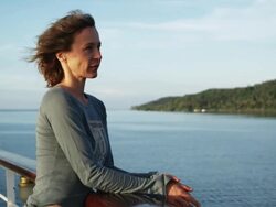 woman on a boat Stock Footage