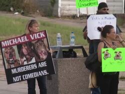 Michael Vick protest Stock Footage
