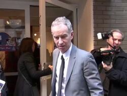 John McEnroe at Harvey Weinstein's Giants Super Bowl Pep Rally in New York on 2/1/2012 (Footage by WireImage Video/Getty Images Entertainment Video) Stock Footage
