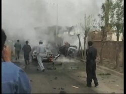 Suicide car bomb kills two civilians outside NATO base News Clip