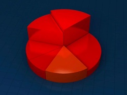 Rising 3d pie chart with light reflections HD Stock Footage