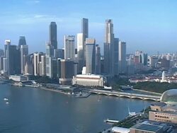 Singapore: Cityscape and Old Post Office Stock Footage