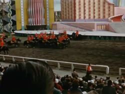 1956 MONTAGE Royal Canadian Mounted Police show at Canadian National Exhibition, Winter Haven, Florida, USA Stock Footage