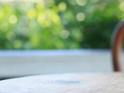 HD:Hand-picked coffee cup that is placed on a wooden table. Stock Footage