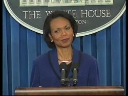 National Security Advisor Rice on nuclear weapons. News Clip
