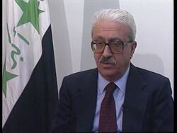 Iraq - Tariq Aziz gives interview News Clip