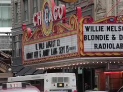 Exterior Chicago Theater Stock Footage