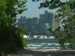 Lake view of Burlington Stock Footage