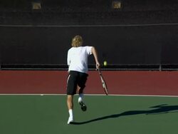 WS, CS, Young man playing tennis, Santa Barbara, California, USA Stock Footage