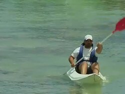 Block Shot Canoeing Port Louis Mauritius Stock Footage