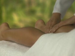 Woman having a leg massage, Cape Town South Africa Stock Footage