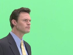CU, Businessman shielding eyes and looking away in studio Stock Footage