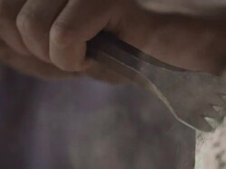 Stonemason carving Stock Footage