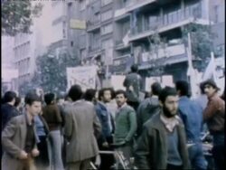 Iranian militants seize the American Embassy in Iran and burn the U.S. flag. News Clip