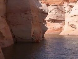 Navaho Sandstone Cliffs in Water Stock Footage