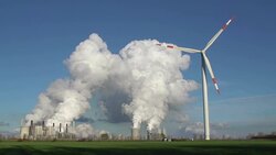 Factory and wind turbine Stock Footage