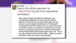 CLEAN : Love no longer blossoms for Miss Piggy and Kermit News Clip