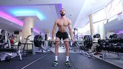 Body Builder performing heavy Dead Lift Stock Footage