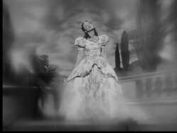 1951 B/W WS Opera singer Nadine Connor performing on stage/ USA Stock Footage