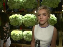 INTERVIEW - Kiernan Shipka on at Tory Burch Rodeo Drive Flagship Opening Stock Footage