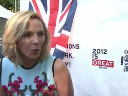 EVENT CAPSULE REPORTER/CHYRON: Central Park Celebrates Queen Elizabeth II's Diamond Jubilee With The Great British Run on 31 May Stock Footage