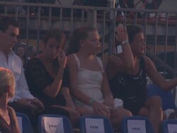 Princess Stephanie and her children Pauline and Louis Decruet with Camille Gottlieb at the Monaco Royal Wedding: Jean Michel Jarre Concert at Monaco . (Footage by WireImage Video/Getty Images Entertainment Video) Stock Footage